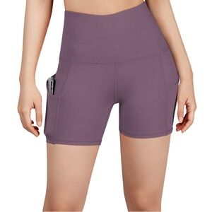 NWOT Ododos Women's Lilac Mauve Purple Biker Shorts with Pockets - Size S
